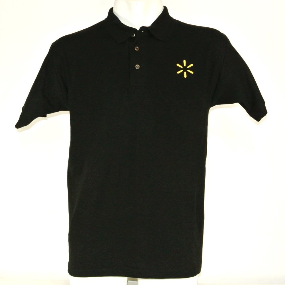 WALMART Spark Manager Associate Employee Uniform Men's Black Polo Shirt Size L